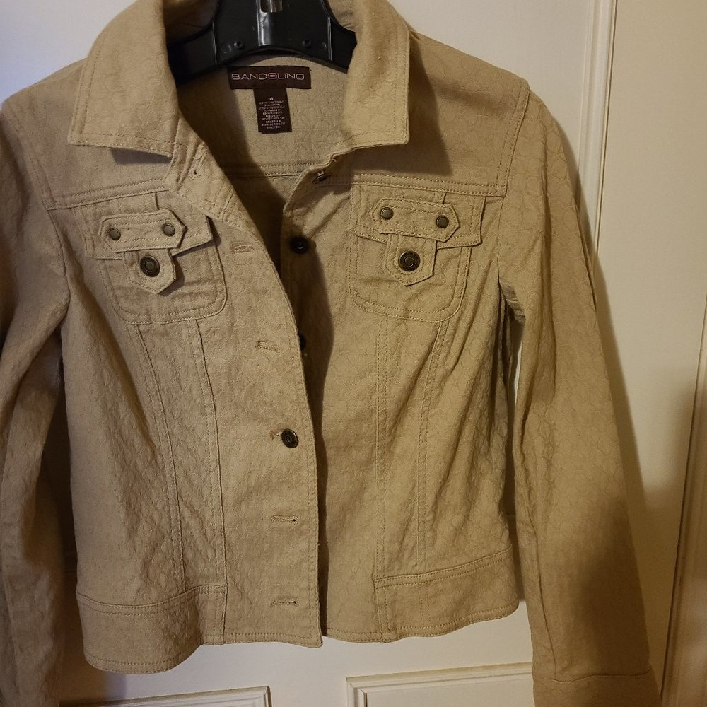 Womens Tan Denim jacket size Medium